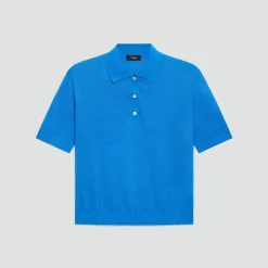 Sheer Polo Shirt in Linen Knit
