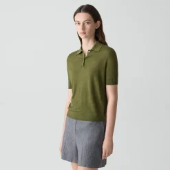 Sheer Polo Shirt in Linen Knit