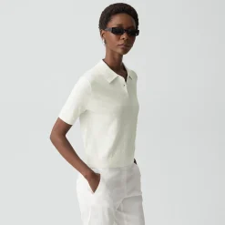 Sheer Polo Shirt in Linen Knit