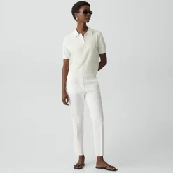 Sheer Polo Shirt in Linen Knit