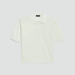 Sheer Polo Shirt in Linen Knit