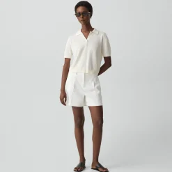 Sheer Polo Shirt in Linen Knit