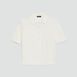 Sheer Polo Shirt in Linen Knit