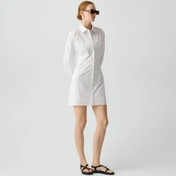 Shirt Dress in Striped Poplin