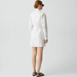 Shirt Dress in Striped Poplin