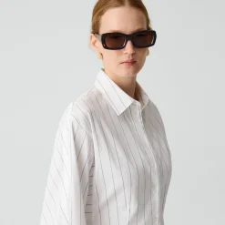 Shirt Dress in Striped Poplin