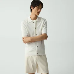 Short-Sleeve Button-Up Shirt in Pacific Linen