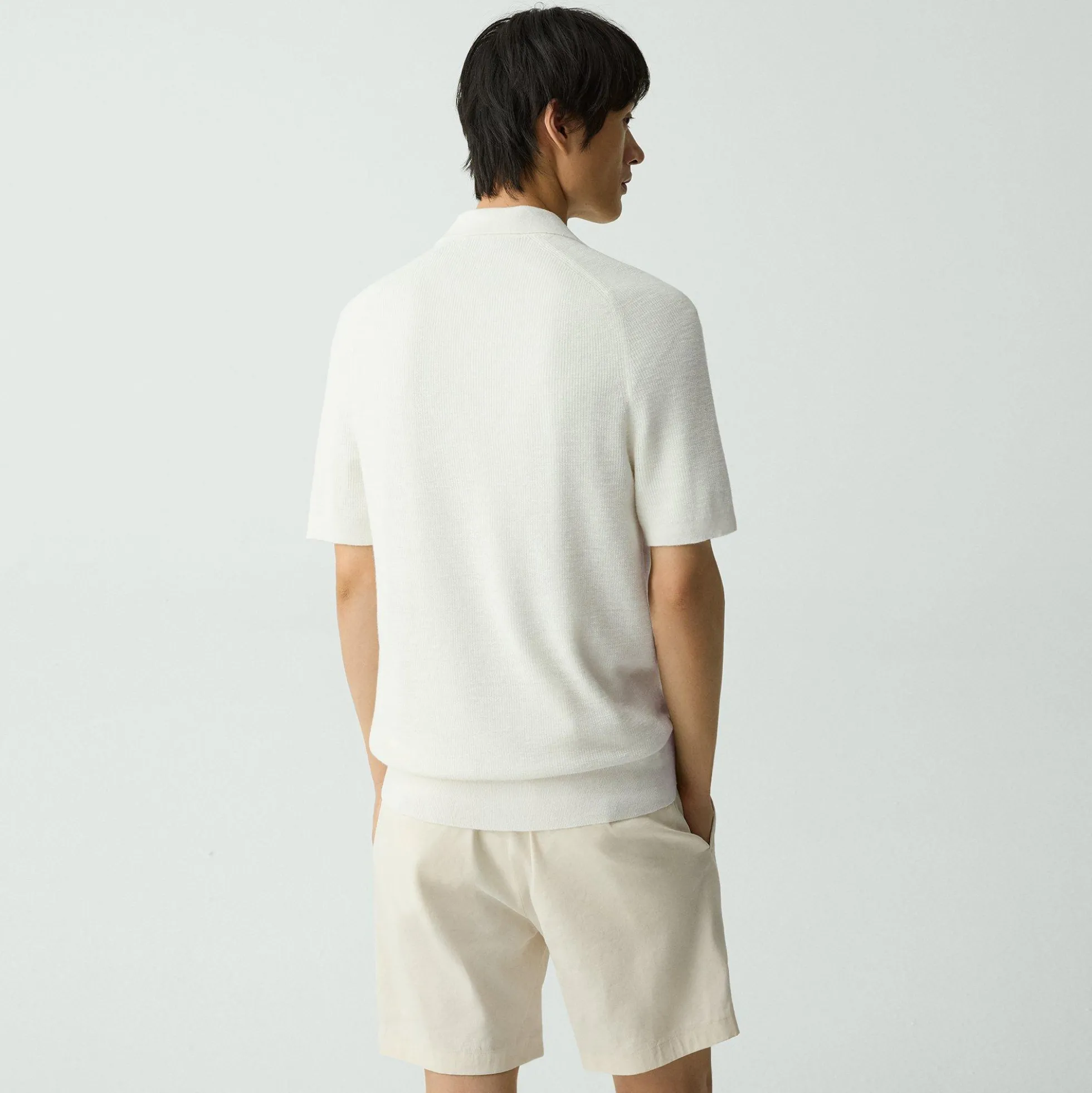 Short-Sleeve Button-Up Shirt in Pacific Linen