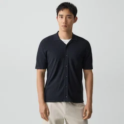 Short-Sleeve Button-Up Shirt in Light Bilen