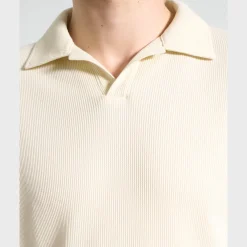 Short-Sleeve Polo Shirt in Waffle-Knit Cotton