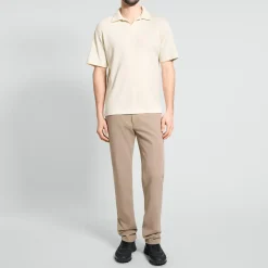 Short-Sleeve Polo Shirt in Waffle-Knit Cotton