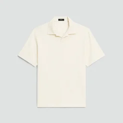 Short-Sleeve Polo Shirt in Waffle-Knit Cotton
