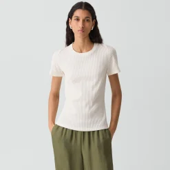 Shrunken Crewneck Tee in Ribbed Cotton-Blend