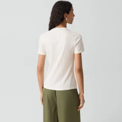 Shrunken Crewneck Tee in Ribbed Cotton-Blend