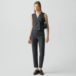Shrunken Double-Breasted Vest in Sleek Flannel