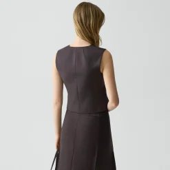 Shrunken Double-Breasted Vest in Sleek Flannel