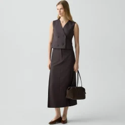 Shrunken Double-Breasted Vest in Sleek Flannel