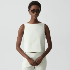 Sleeveless Boatneck Top in Good Linen