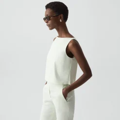 Sleeveless Boatneck Top in Good Linen