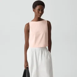 Sleeveless Boatneck Top in Good Linen
