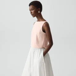 Sleeveless Boatneck Top in Good Linen
