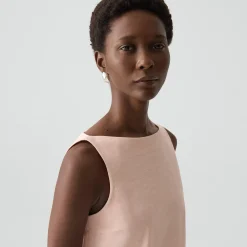 Sleeveless Boatneck Top in Good Linen