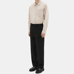 Slim-Straight Wool Gabardine Pant