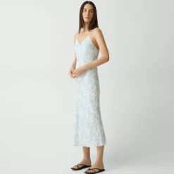 Slip Dress in Floral Satin Georgette