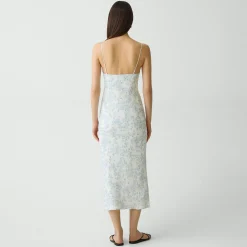 Slip Dress in Floral Satin Georgette