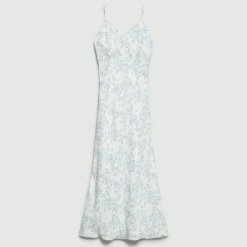 Slip Dress in Floral Satin Georgette