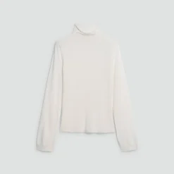 Slit Sleeve Turtleneck Sweater in Wool-Viscose