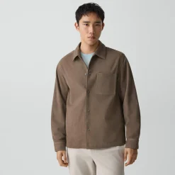 Snap Overshirt in Suede