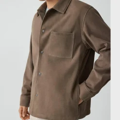 Snap Overshirt in Suede