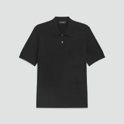 Soris Cable-Knit Polo Shirt in Light Bilen