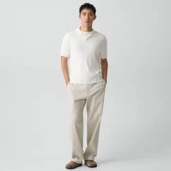 Soris Cable-Knit Polo Shirt in Light Bilen