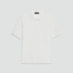 Soris Cable-Knit Polo Shirt in Light Bilen
