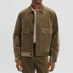 Spread Collar Jacket in Brushed Corduroy