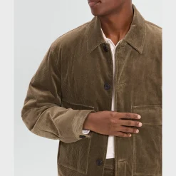 Spread Collar Jacket in Brushed Corduroy