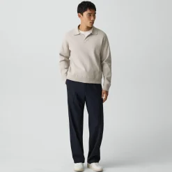 Straight Drawstring Pant in Motion Wool
