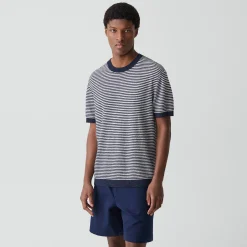 Striped Tee in Pacific Linen
