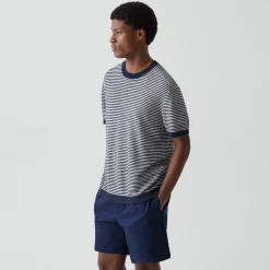 Striped Tee in Pacific Linen