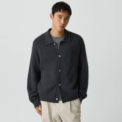 Textured Cardigan in Cotton Silk Slub