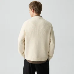 Textured Cardigan in Cotton Silk Slub