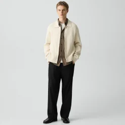 Textured Cardigan in Cotton Silk Slub