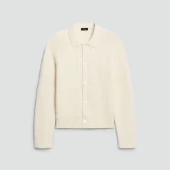 Textured Cardigan in Cotton Silk Slub