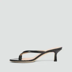 Thong Sandal in Embossed Leather
