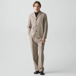 Three-Button Blazer in Cashmere-Blend Flannel