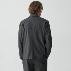 Three-Button Blazer in Cashmere-Blend Flannel