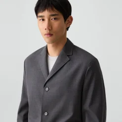 Three-Button Blazer in Stretch Wool