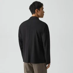 Three-Button Blazer in Stretch Wool